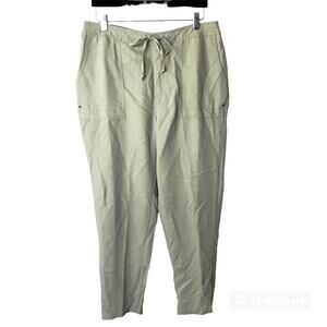 Chico’s Pants Women’s 10 Green High Rise Boho Casual Comfort Viscose Pull On